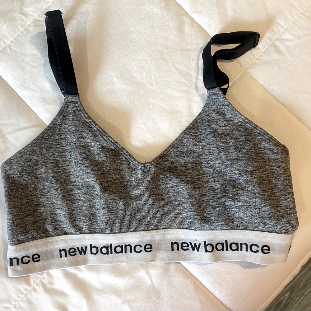 New balance grey sports bra, size medium